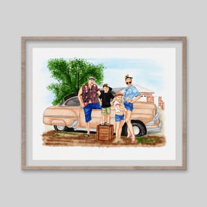 Custom Family Portrait | Family Drawing | Family Personalized Portrait | Family Illustration | Family Gift | Watercolor Portrait from Photo