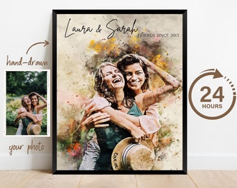 Best Friend Gift Personalized | Best Friend Birthday Gift | Best Friend Print | Custom Portrait | Friendship Print | Friendship Gift