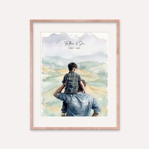 Hand-Drawn Custom Family Portrait, Watercolor Family Painting from Photo, First Father's Day Gift zdjęcie 12