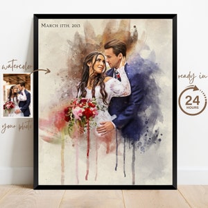 Custom Watercolor Portrait | Personalized Gift | Watercolor Painting | Family Portrait | Wedding Gift | Christmas gift | Digital Painting