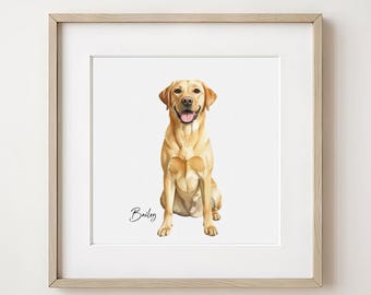 Personalized Watercolor Pet Portrait from Photo: Custom Dog Painting, Hand Painted, Hand Drawn
