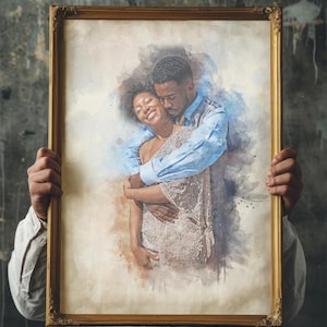 Custom Watercolor Portrait, Personalized Gift, Watercolor Painting, Family Portrait, Wedding Gift, Couples Gift, Digital Painting