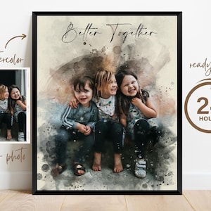 Custom Best Friends Portrait, Best Friend Birthday Gift, Best Friend Print, Sister Gift Personalized, Friendship Print, Friendship Gift