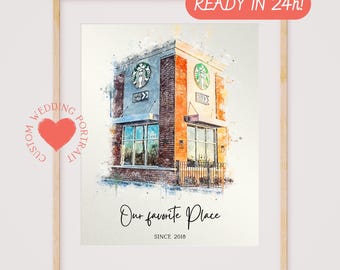 Custom Venue Watercolor Painting | Anniversary Keepsake