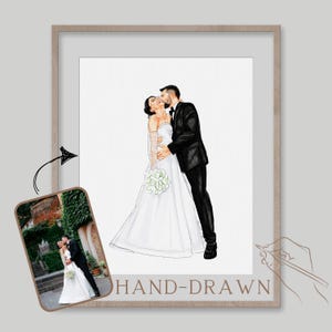 Anniversary Gift for Husband Wife Boyfriend Girlfriend, Couple Portrait Custom Watercolor Painting from Photo, Personalized Gift for Couple