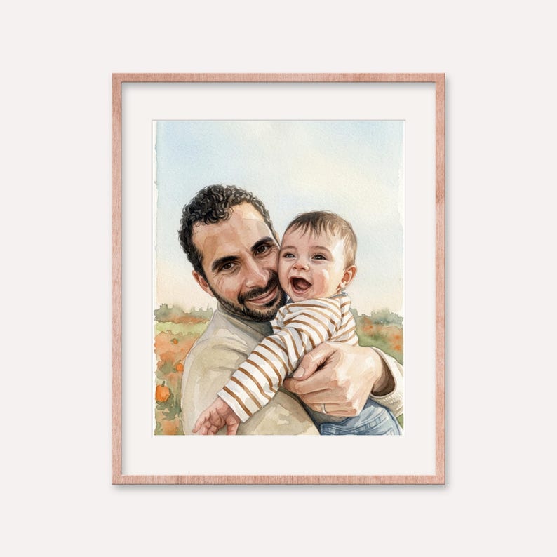 Custom Family Portrait from Photo, Hand-Painted Painting, Family Print, Illustration, Drawing image 11
