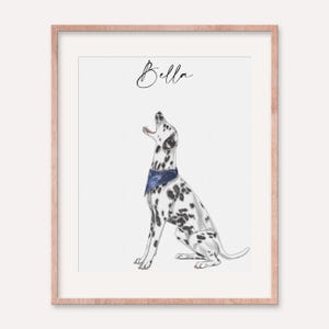 Personalized Watercolor Dog Portrait from Photo, Dog Portrait, Loss of Dog Cat Pet Gift Memorial, Painting from Photo, Pet Portrait Custom