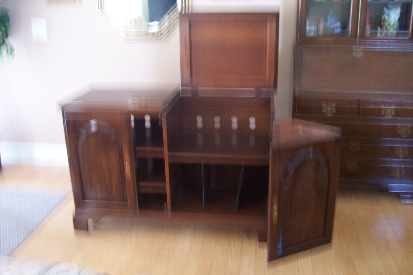 Vintage Ethan Allen Record Player Cherry Wood Credenza Etsy