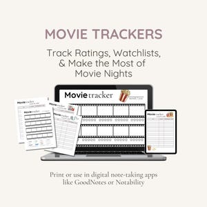 Movie Trackers – Printable Journal and Streaming Planner to Track Movies, Ratings, and Watchlists