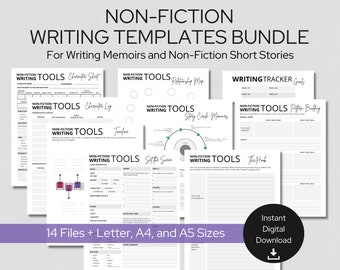 Non-Fiction Writing Bundle - Author Tools to Write Your Memoir or Short Story - Plotting, Dialogue, and Character Prompts to Tell Your Story