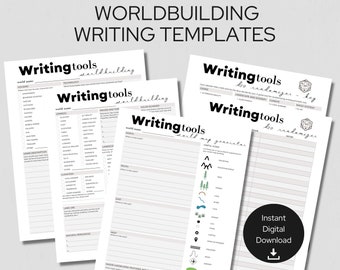 World-Building Writing Tools - Writing World Planner, Novel Writing, D&D RP - Organize and Plan Rich, Detailed Worlds - Instant Download