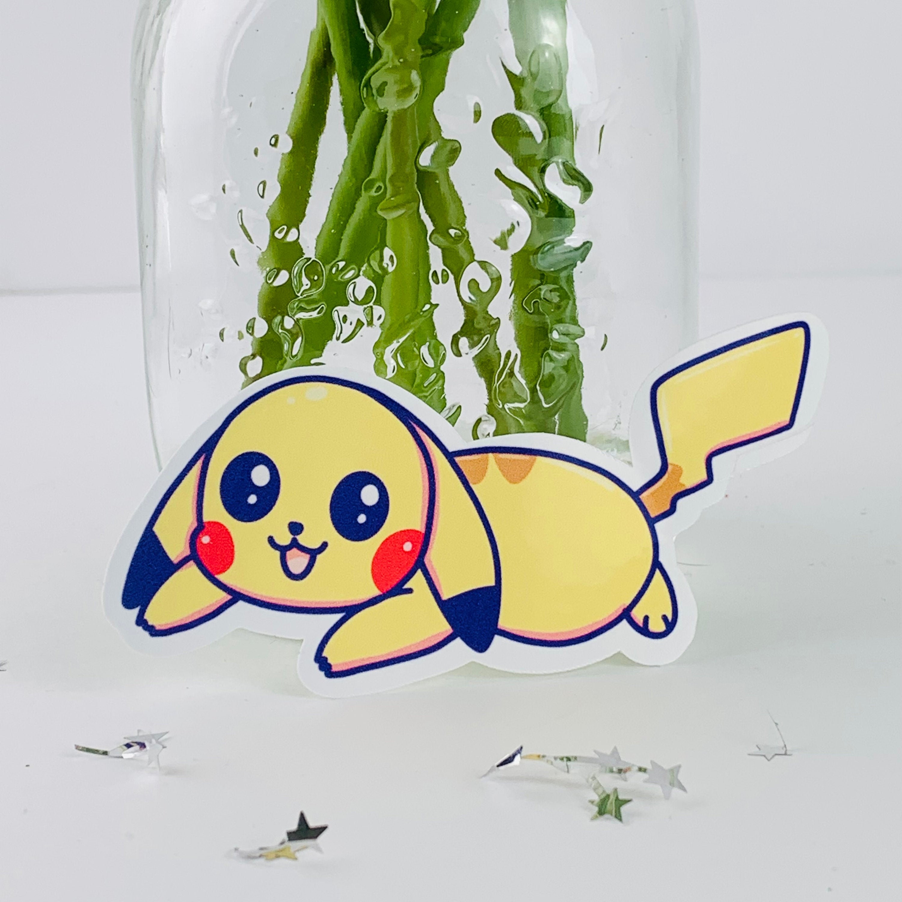 Pikachu Laying Down Sticker - Etsy Pikachu Laying Down Sticker - Etsy