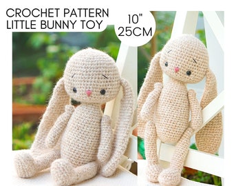 crochet bunny patterns, amigurumi bunny pattern, little cute bunny toy - 10''/25cm toy - crochet bunny pattern