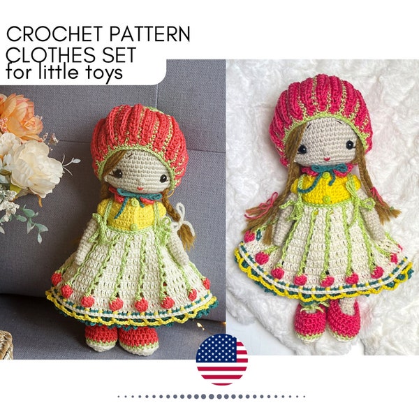 Crochet Pattern / Toy Clothes Set - Outfit Baby Alice