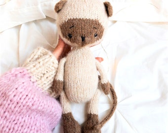 Patrón de gato para tejer, patrón de gato para tejer, patrón de animales para tejer, patrones de juguetes para tejer, patrón de tejido - juguete de 10''/25 cm