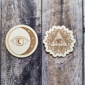 Wooden Stickers | Evil Eye | Third Eye | Maple Veneer
