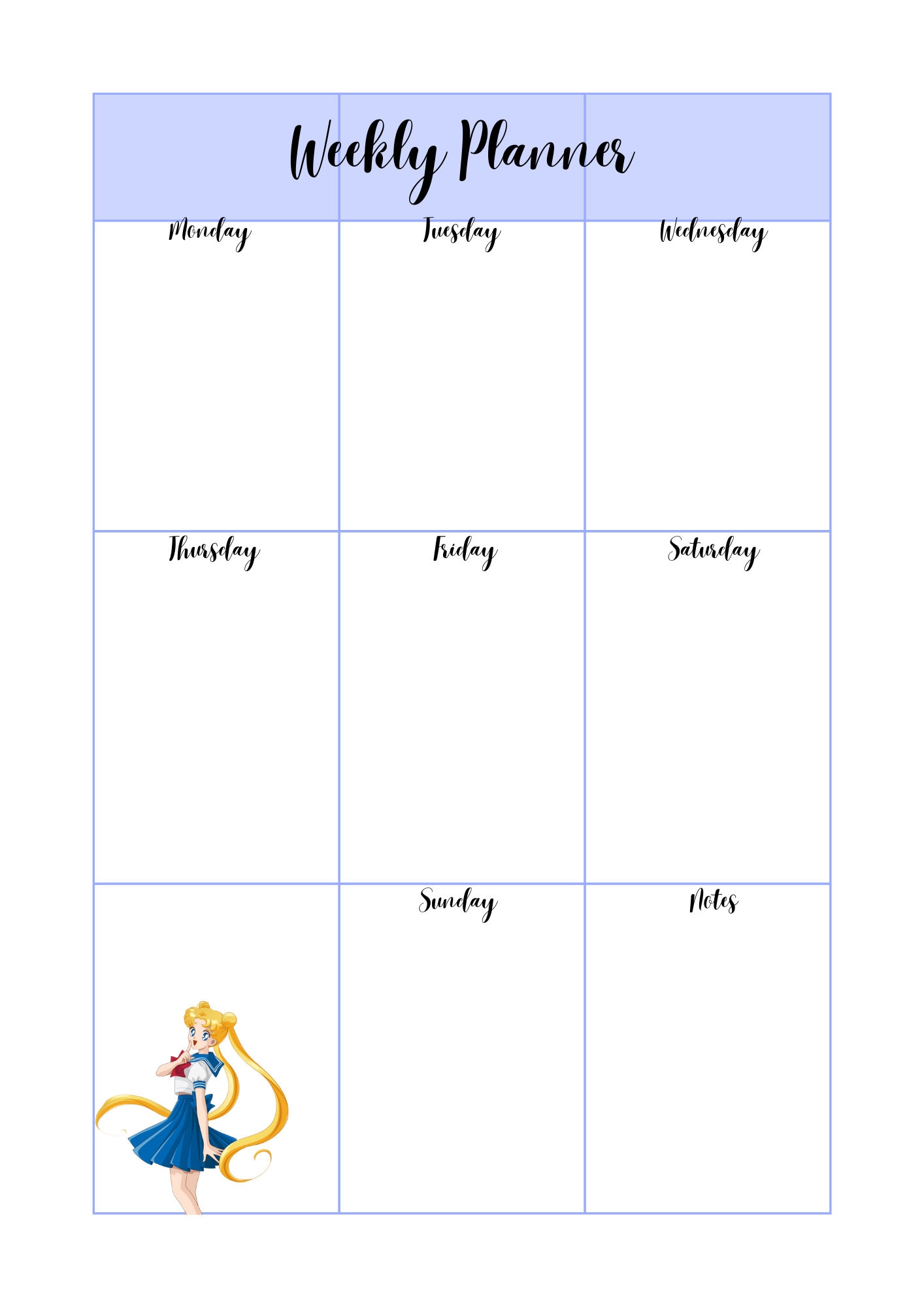 Sailor Moon Pdf Printable Planner Pack - Etsy
