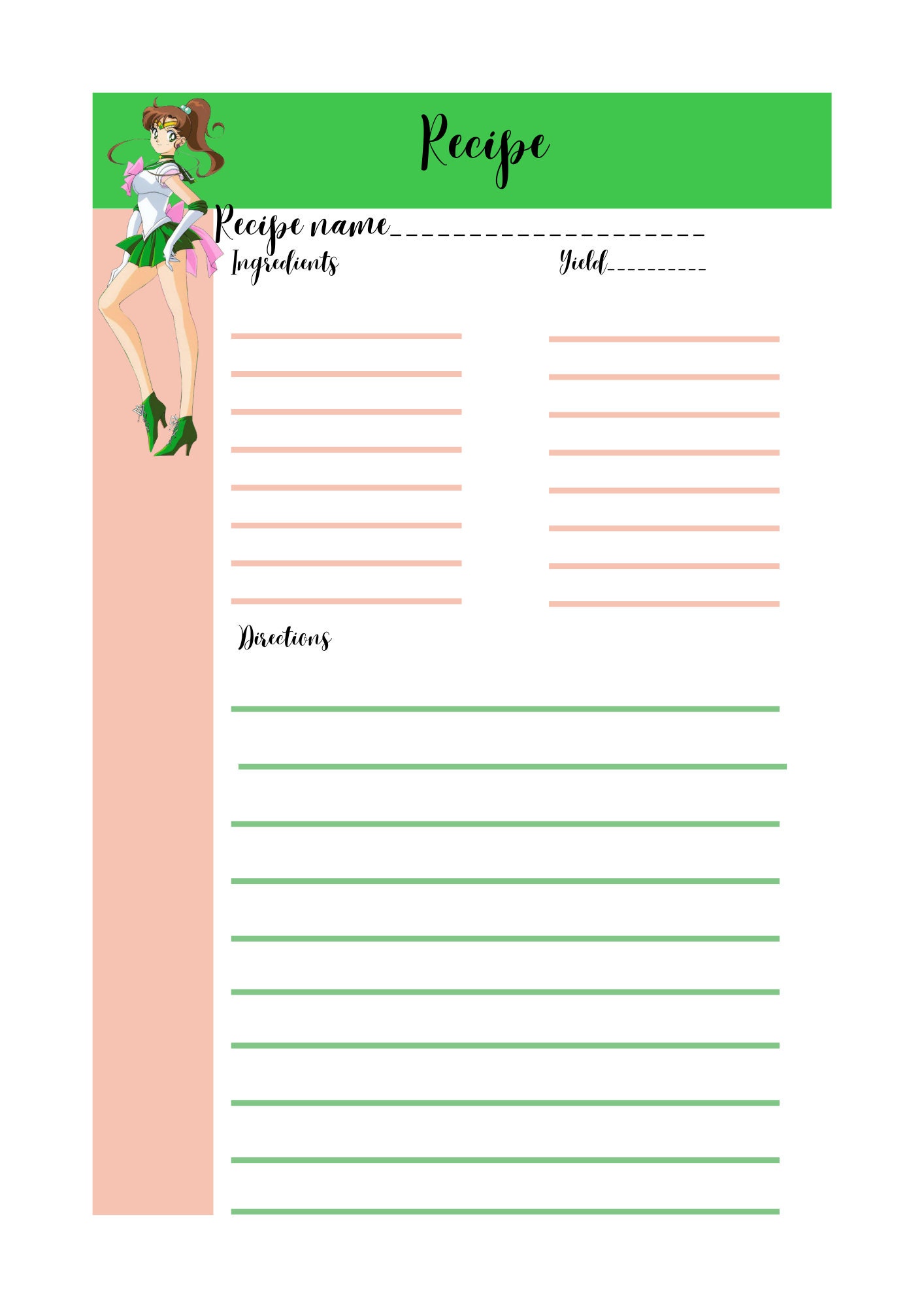 Sailor Moon Pdf Printable Planner Pack - Etsy