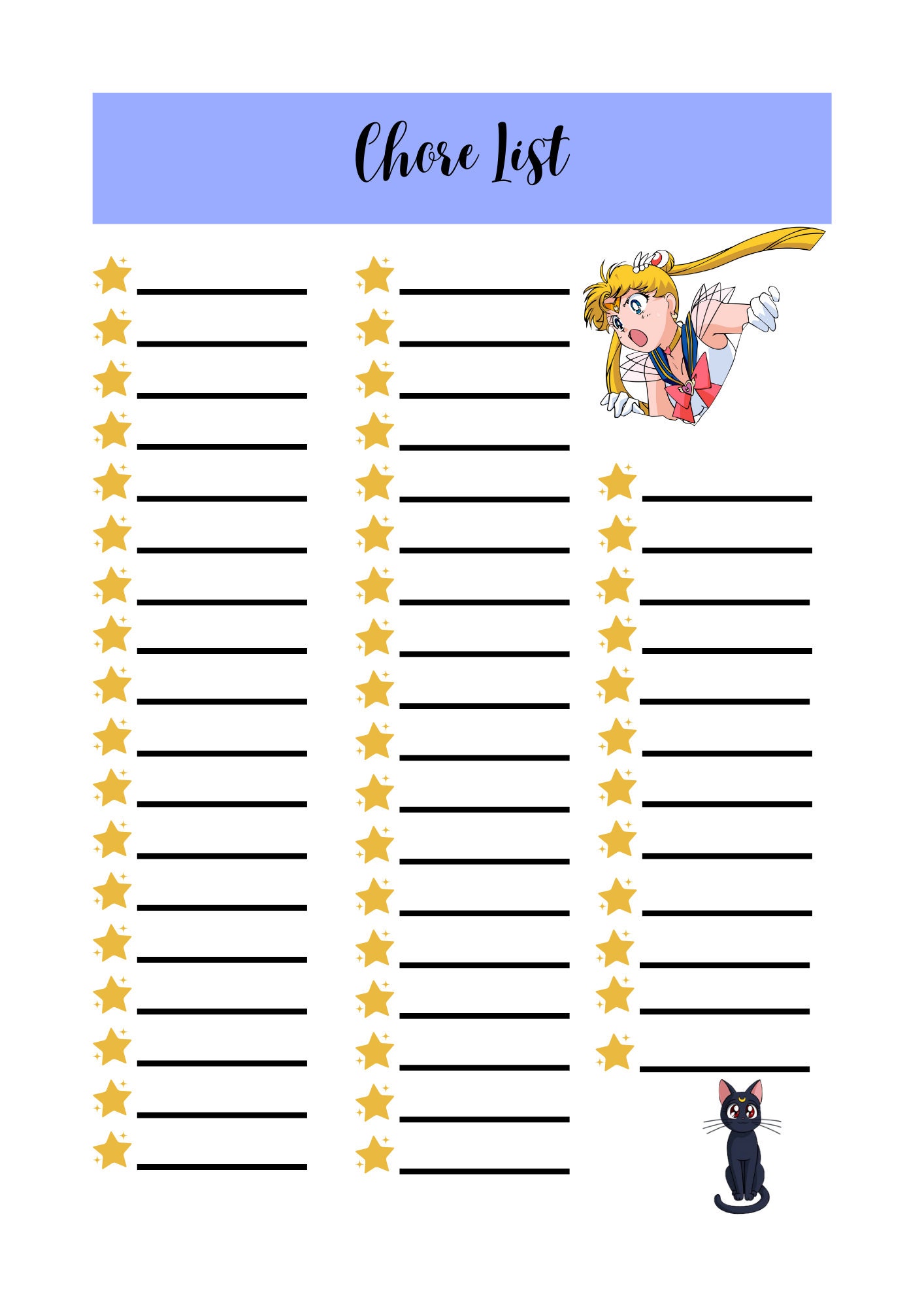 Sailor Moon Pdf Printable Planner Pack - Etsy