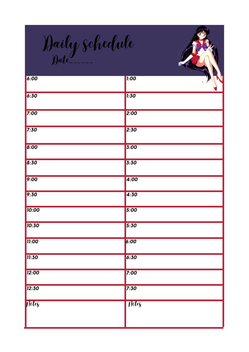 Sailor Moon Pdf Printable Planner Pack - Etsy