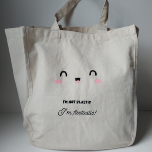 Kawaii canvas reusable grocery bag