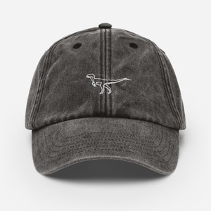 Vintage Dad Hat Dinosaur | Velociraptor Dinosaur Lover Hat | Vintage Dad Hat | Embroidered Beanie