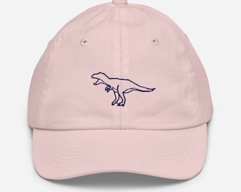 Embroidered T-Rex Dinosaur Kid Hat | Cotton Twill Baseball Cap