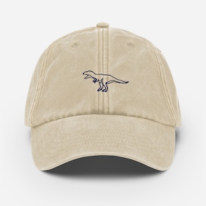 Vintage Dad Hat Dinosaur | T-Rex Dinosaur Lover Hat | Vintage Dad Hat | Embroidered Cap Tyrannosaurus