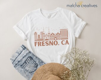 Retro Fresno California Skyline T-Shirt | Unisex Tee