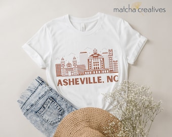 Asheville NC T-Shirt | Skyline Graphic Tee, Souvenir Gift