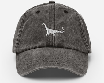 Embroidered Brontosaurus Dinosaur Dad Hat | Vintage Style Cap