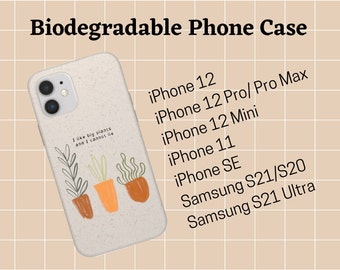 Boho Earthtones Plant Phone Case Biodegradable iPhone 12, iPhone 11, iPhone SE, Sustainable Eco-Friendly Bio Case Samsung S21 S20 S21 Ultra