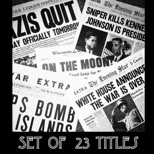 COMPLETE COLLECTION - 23 HEADLINES! - Historical Newspaper Reprints - Free Shipping!