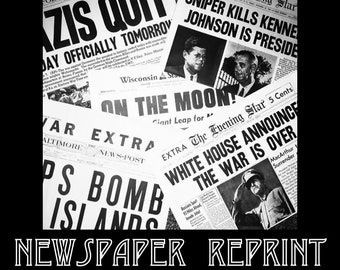 CHOOSE FROM 23 HEADLINES! - Historical Newspaper Reprints