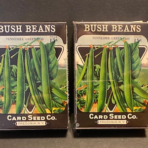 Card Seed Co. - Bush Beans Seeds Vintage Advertising Box - ONE
