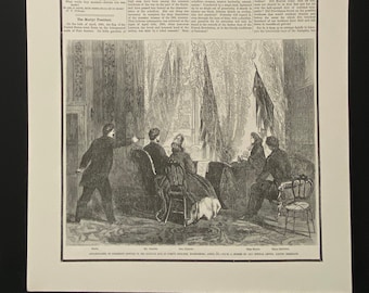 FRONT PAGE REPRINT - Frank Leslie's Illustrated Newspaper - Assassination of Lincoln - April 29, 1865 - Card stock