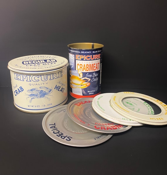Maryland Crab Meat Tin Starter Kit Epicure X 2 Lids Etsy