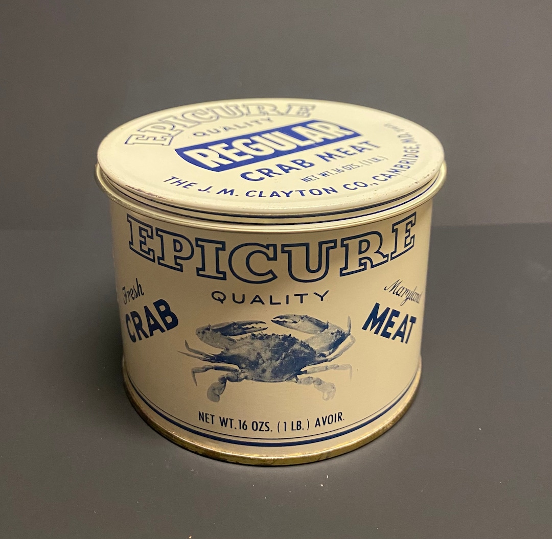 Epicure Maryland Crab Meat Tin With Lid Etsy