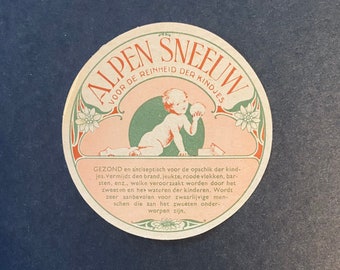 1920s Original Vintage Dutch Baby Powder Label – Art Nouveau