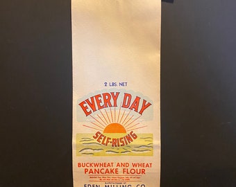 Vintage Empty Unused Buckwheat and Wheat Flour Bag - 1940s/1950s