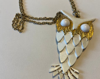 Vintage Owl Pendant with Chain
