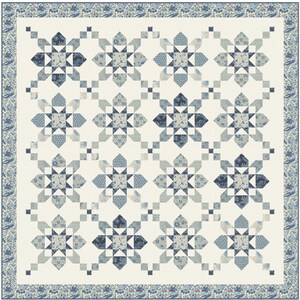 In stock! Jubilant Quilt Kit | Bleu de France fabrics designed by French General for Moda | 63" x 63"