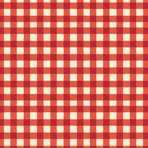 May include: A red and white checkered pattern. The pattern is a classic gingham design.