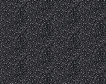Little Miss Fabric Yardage | Spiders on black background, Item #Y3526-11 | By Meags & Me for Clothworks | Cute Halloween quilting fabric