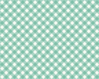 Bee Ginghams fabric sold by the half yard | Diagonal gingham / Debbie| By Lori Holt of Bee in my Bonnet for Riley Blake | C12550-SEAGLASS