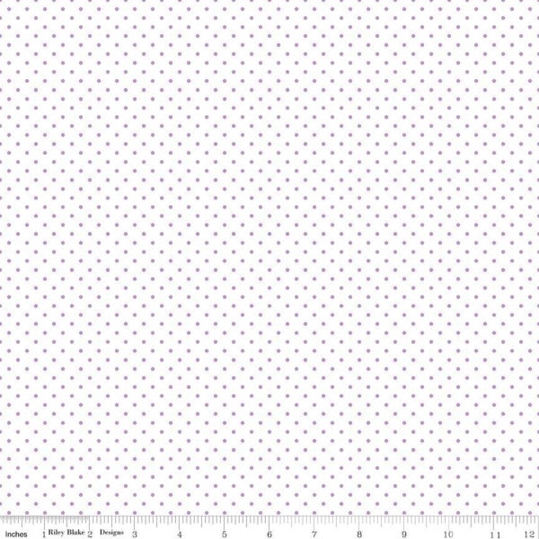 Lavender Swiss Dot on white fabric yardage | Priced by the half yard | Riley Blake |  C660-LAVENDER