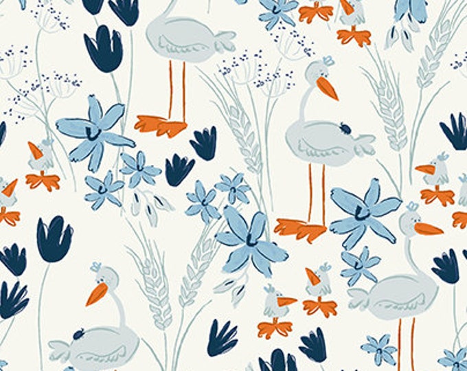 Clothworks Blue Goose Fabric Blue Goose Geese by Meags & Me Y3100-116