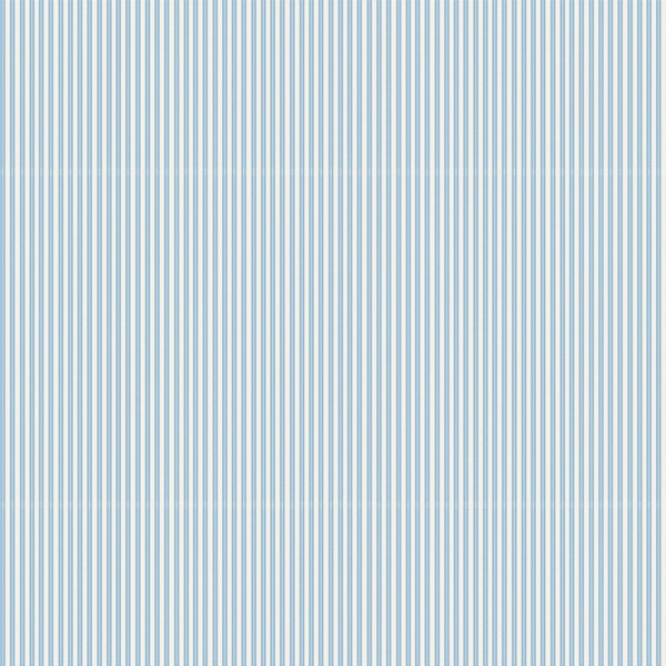 French Roses fabric yardage | Ticking Stripe in blue / sky | Priced by the half yard | By Clothworks |  Y3983-98 Sky