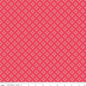 Bee Basics fabric yardage | Sold by the half yard | by Lori Holt of Bee in My Bonnet for Riley Blake | C6409-CAYENNE | "Stitched Flower"
