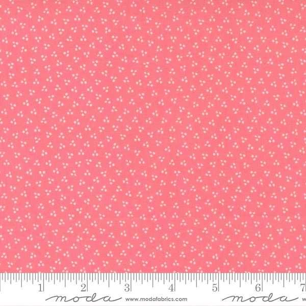 Sincerely Yours Fabric by the yard | Tiny cream dots on pink | Designed by Sherri McConnell for Moda | sku#37615-17